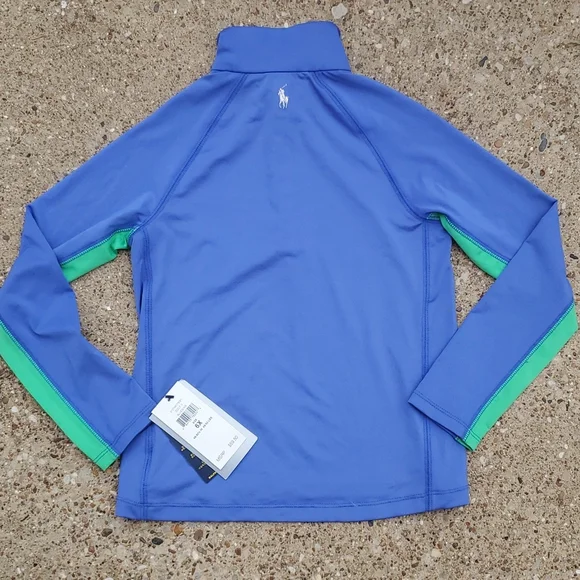 Polo Ralph Lauren Golf II Pullover Blue Gingham UPF 40+ Long Sleeve Top 6X Youth - Picture 7 of 9